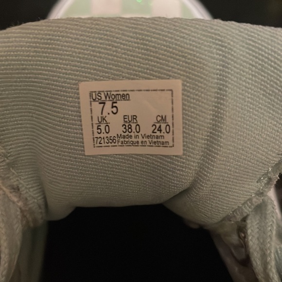 Vans Women's OTW Doheny Glitter Green White Checker Skate Shoes Sneakers 7.5 - Picture 7 of 7